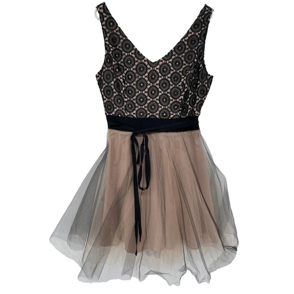 NHA KHANH $640 Black Nude Tulle Kae Princess Party Dress size 16 - Picture 2 of 16